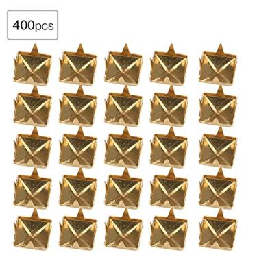 Imagem de Luqeeg Rebites de Latão DIY 400 Conjuntos de Pinos Quadrados para Acessórios de Couro Bolsas Sapatos Cinto Ouro Prata Arma Bronze 4mm-7mm para Cintos Casacos Sapatos Jaquetas (Ouro #14)