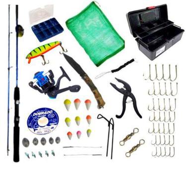 Imagem de Kit De Pesca Pronto Para Uso Acessórios Caixa Vara Molinete