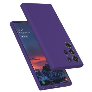 Imagem de E Segoi Capa para Samsung Galaxy S23 Ultra, borracha de gel de silicone líquido, à prova de choque, capa de forro de tecido de microfibra macia, almofada compatível com Galaxy S23 Ultra 5G de 6,8 polegadas (violeta)