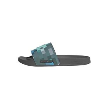 Imagem de adidas Sandália unissex Adilette Shower-Minecraft Slide, Cinza/cinza., 13 Women/12 Men