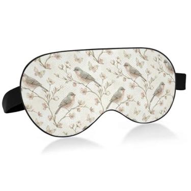 Imagem de Burbuja Máscara retrô para dormir de pássaros para mulheres e homens, máscara refrescante para os olhos com blackout com alça elástica ajustável para viagens