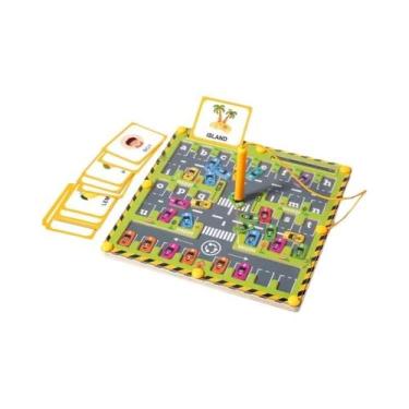 Imagem de Brinquedos Montessori Labirinto Do Alfabeto Carro Magnético ABC Aprend