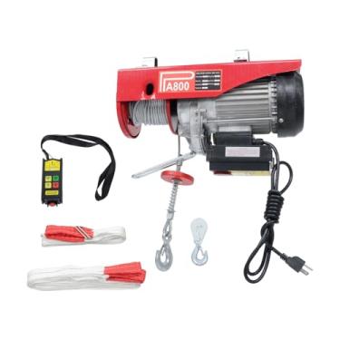 Imagem de findmall Guincho elétrico de 110 V com controle remoto sem fio de 100 m e parada de emergência 798 kg Capacidade de elevação de 12 metros para garagem, armazém