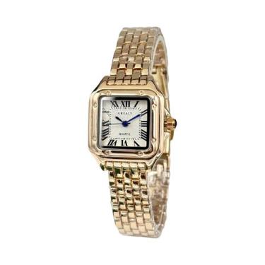 Imagem de Relógio De Quartzo Feminino De Aço Inoxidável Com Calendário, Luxuoso,