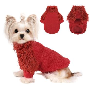 Imagem de Suéter de cachorro gola alta para cães pequenos de lã de inverno roupas para cachorrinhos roupas de cachorro frio quente para animais de estimação casaco de cachorro jaqueta para chihuahua yorkie