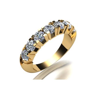 Imagem de Meia Aliança Prata Banhado A Ouro Zirconia 950