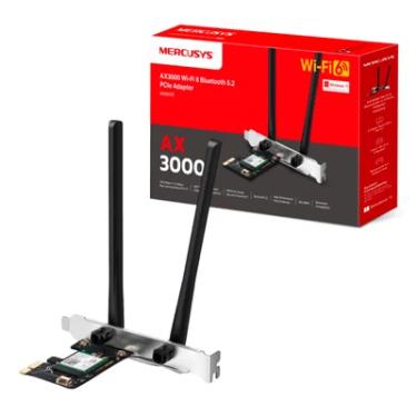 Imagem de Placa De Rede Adaptador Wifi 6 + Bluetooth 5.2 PCie Ax3000 Ma80xe Mercusys