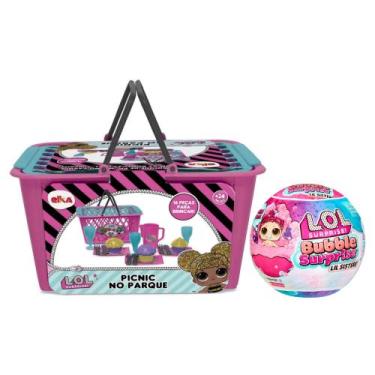 Imagem de COMP Kit LOL Surprise Cesta Pic Nic 16 Peças + Boneca Bubble Surprise 