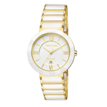 Imagem de Relógio Feminino Technos Ceramic 2015BV/4B 40mm Aço Dourado/Cerâmica Branca-Feminino