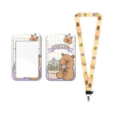 Imagem de Porta-Crachá De Capivara Kawaii Em Desenho Animado, Cordão De Pescoço 