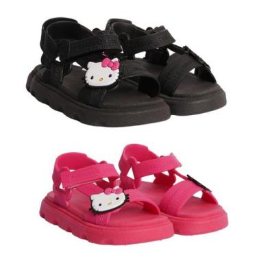 Imagem de Kit 2 Pares Sandália Infantil Hello Kitty Menina Estilosa e Confortáve