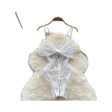 Imagem de Macacão Feminino Sem Mangas, Justo, Costas Nuas, Com Saia Plissada Min