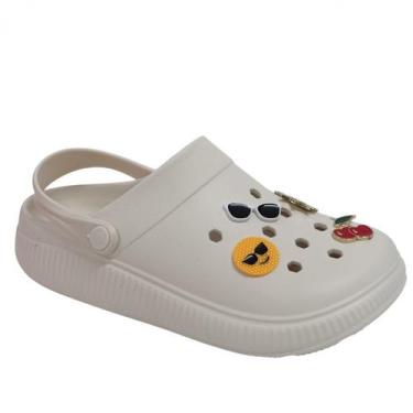 Imagem de Babuche Moleca com Pins 5832101, Branco, 36