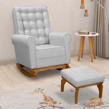 Imagem de Poltrona Amamentacao Paris Balanco Com Puff Movellu Home