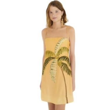 Imagem de Vestido Curto Farm Rio Itacaré Coqueiro Laranja-Feminino