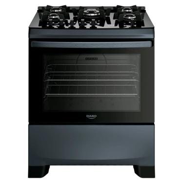 Imagem de Fogão 5 Bocas à Gás Dako Supreme Acendimento Automático Mesa de Vidro Painel Touch Titânio Bivolt