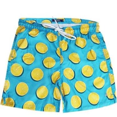 Imagem de Shorts Água Mash Casual Tropical Limão Azul-Unissex