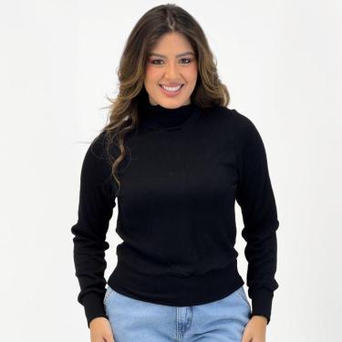 Imagem de Blusa Cativa Gola Alta Manga Longa Canelada Feminina-Feminino