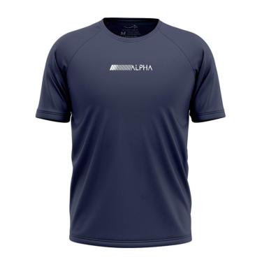 Imagem de Camiseta Masculina Dry Esportiva Academia Direction Azul Marinho Alpha Co-Masculino