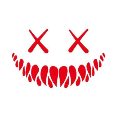 Imagem de Adesivo Refletivo De Capacete De Moto Com Rosto De Demônio Sorridente,