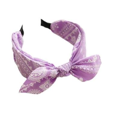 Imagem de Faixa De Cabelo Larga De Algodão Com Estampa Floral Para Mulheres, Ace