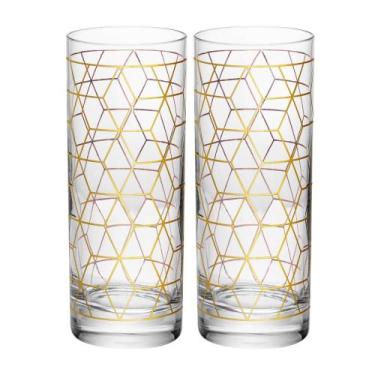 Imagem de 2 Copos Altos Wolff Cube de Vidro 330ml