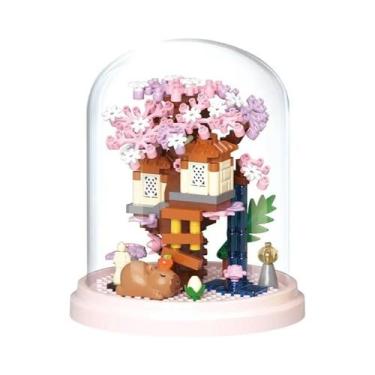 Imagem de Blocos De Montar Quebra-Cabeça Jardim De Capivara, Girassol, Rosa E Lí