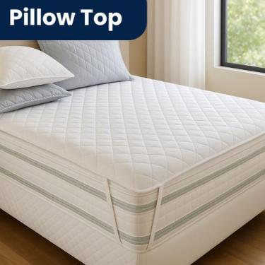 Imagem de Pillow Top Casal Extra Macio Toque de Pluma Percal 400 Fios 138x188x5c