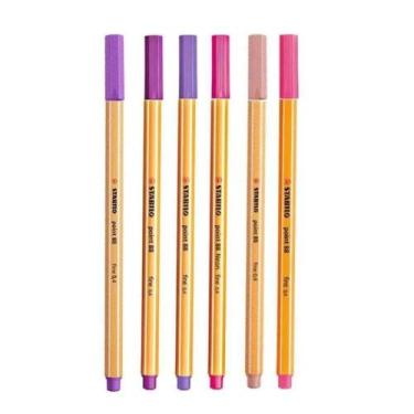 Imagem de Caneta Fineliner 0.4mm Point 88 6 Tons De Rosa E Roxo - Stabilo - CIS