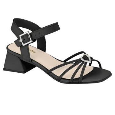 Imagem de Sandália Infantil Molekinha Salto Preto Detalhe Coração Em Metal-Feminino