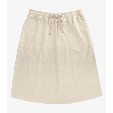 Imagem de Saia Midi Com Bolso Plus Size Secret Glam Bege, Plus G1, Bege