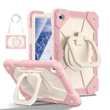 Imagem de Capa para Samsung Galaxy Tab A9+ / A9 Plus 11" (Modelos SM-X210/X215/X216/X218), Case Anti Impacto com Suporte para Pencil, Com Alça de Ombro (Rosa Dourado, Com Caneta Touch e Película de Vidro)
