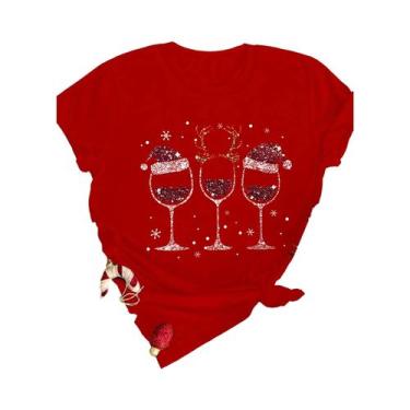 Imagem de Camiseta Feminina Curvy Com Glitter De Natal E Design Divertido De Hal