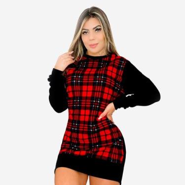 Imagem de Vestido Feminino Xadrez Mini Vest - Levitali, Vermelho xadrez, Preto, 