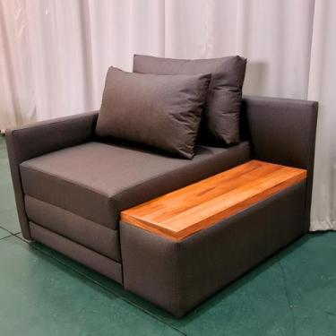 Imagem de Poltrona Cama Solteiro com Tampo Lateral Direito Tecido Acquablock 100