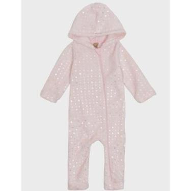 Imagem de Macacão Com Zíper Fleece Holográfico Rosa, Isolamento Aconchegante Inverno   Bebê P ao GG-Feminino
