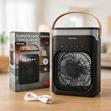 Imagem de Climatizador Ventilador Portátil LED Bivolt 10W Umidificador Resfriado