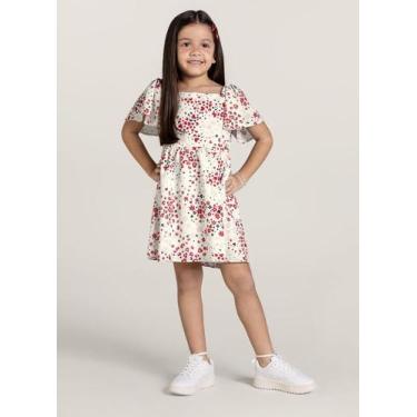 Imagem de Vestido estampado infantil menina Brandili, Natural, 12