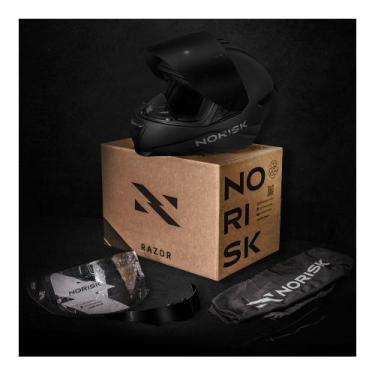 Imagem de Capacete Norisk Razor Monocolor Preto Fosco Edition Com Viseira Fumê M