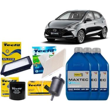 Imagem de Kit Troca De Óleo 5w30 e Filtros Hyundai Hb20 e Hb20s 1.0 12v 2020 202