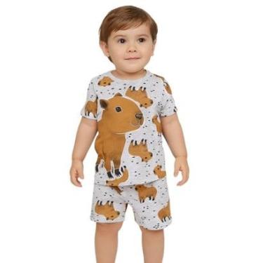 Imagem de Pijama Infantil Bebê Menino Capivaras Brilha no Escuro Kyly-Unissex
