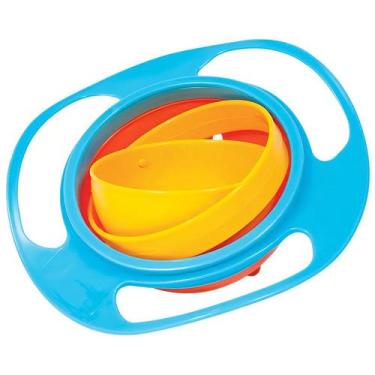 Imagem de Prato mágico giratório para bebês com giro 360º - azul com laranja - I