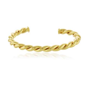 Imagem de Bracelete Tubo Torcido - Banho Ouro 18K - Via Acessorios