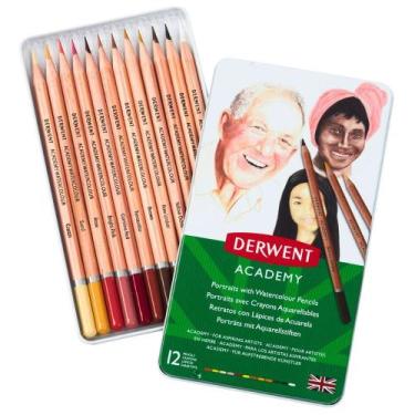 Imagem de Lápis de Cor Aquarelável Derwent Academy Portrait 12 Cores