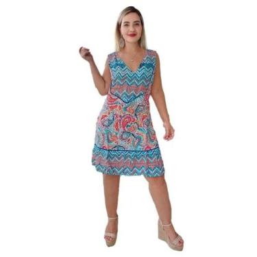 Imagem de Vestido Feminino Indiano Tipo Trapézio Regata Viscose-cd.170 - Aleci F