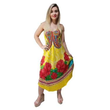 Imagem de Vestido Feminino Indiano Alça Trapézio Plus Size-Cod.1022 - ALÉCI FASH