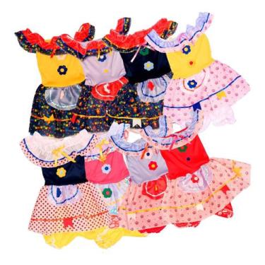 Imagem de Fantasia Vestido Festa Junina Babadinho Caipira Infantil - Brink Model