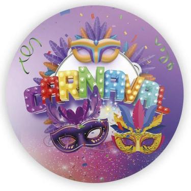 Imagem de Capa Para Mini Painel Redondo 50cm Tema Carnaval Arco Colorido Festa F