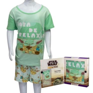 Imagem de Pijama de Verão Infantil Shorts e Camiseta Baby Yoda - Zona Criativa, 