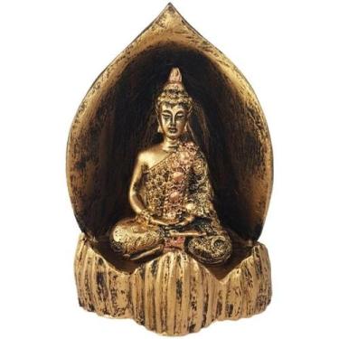 Imagem de Incensario Cascata Gruta Buda Hindu Meditando de Resina - Hp Decor